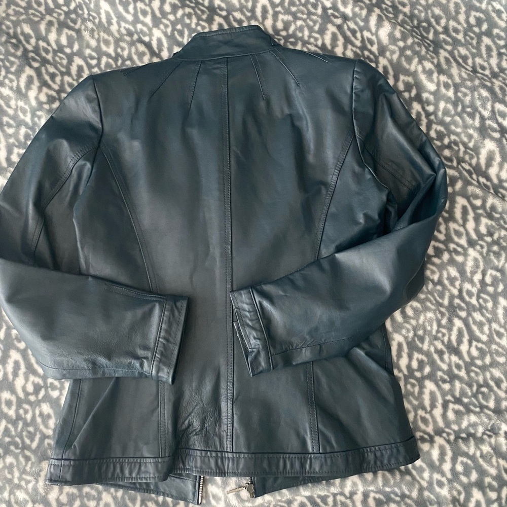 Bradley Bayou Teal Leather Jacket - Picture 2 of 9